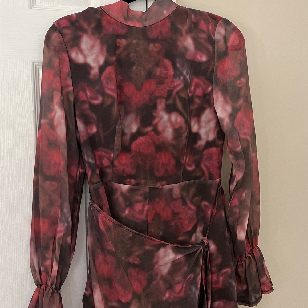 PrettyLittleThing Pink and Black Floral Dress